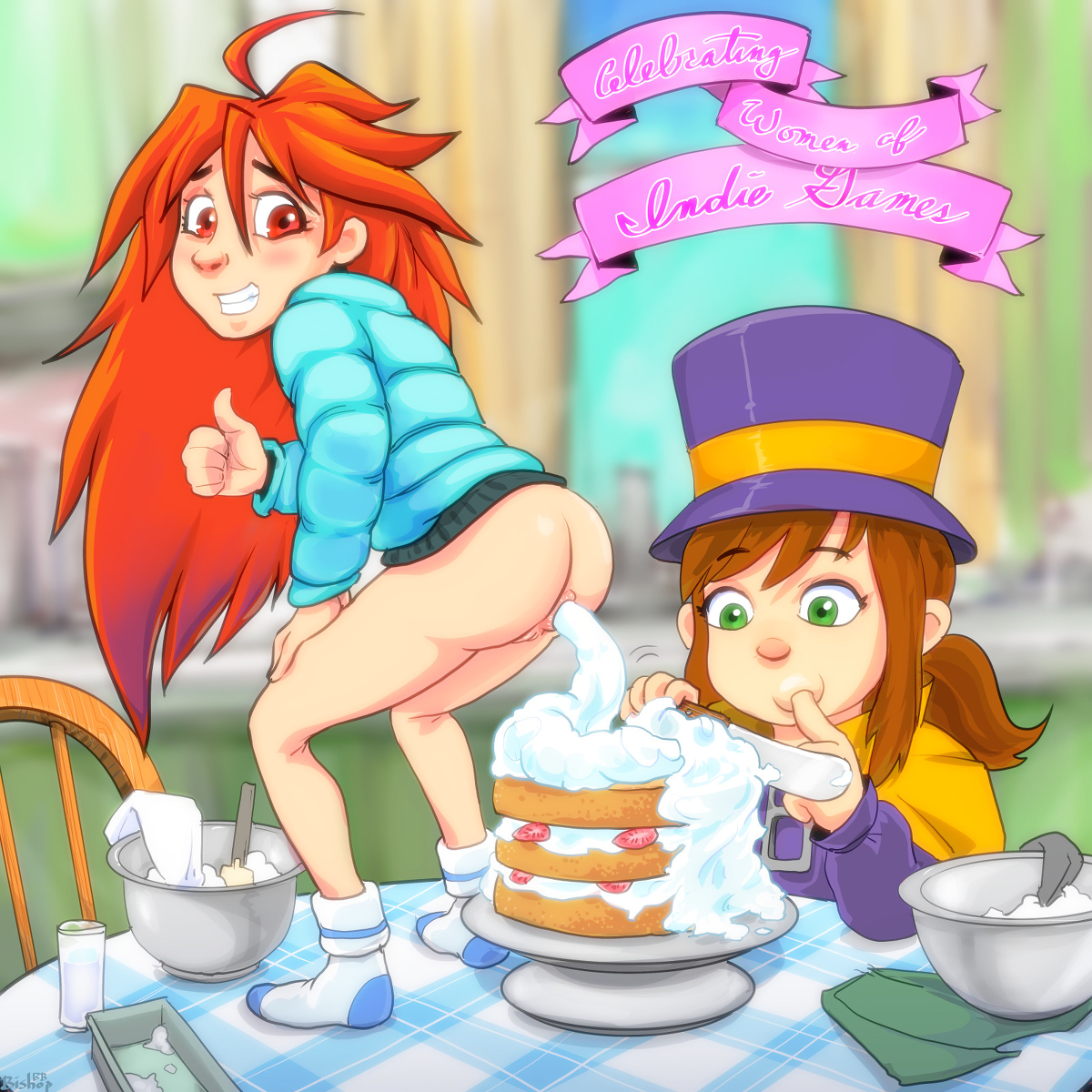 Post 3780936: A_Hat_in_Time BishopBB Celeste_(game) crossover Hat_Kid  Madeline