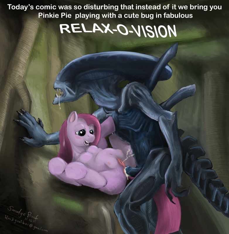 Post 726526: Alien crossover Friendship_is_Magic My_Little_Pony Pinkie_Pie  Smudge_Proof Xenomorph