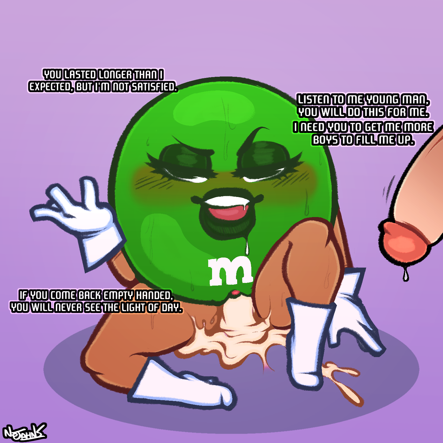 M&Ms Ms._Green mascots nojahns