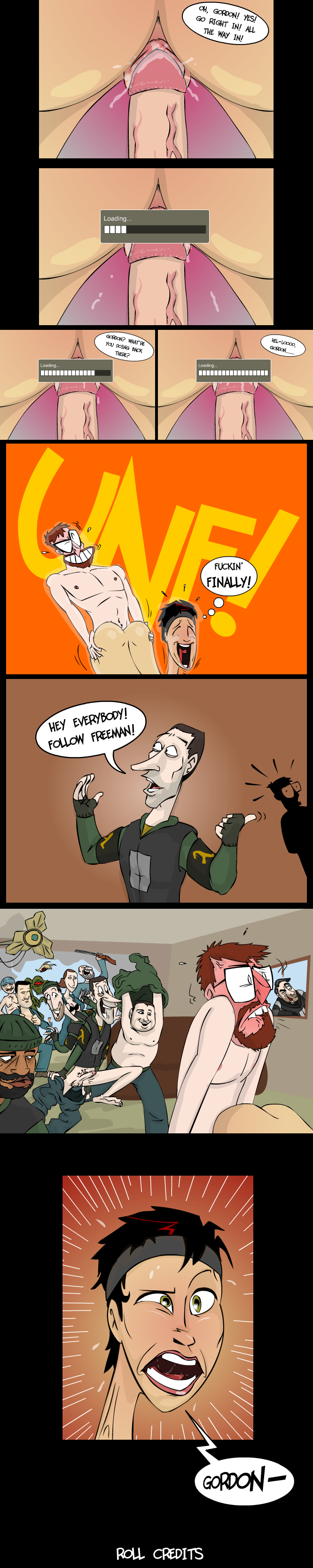 Alyx_Vance Barney_Calhoun Cybersp0nge Gordon_Freeman Half-Life Half-Life_2 NSFWcomix comic