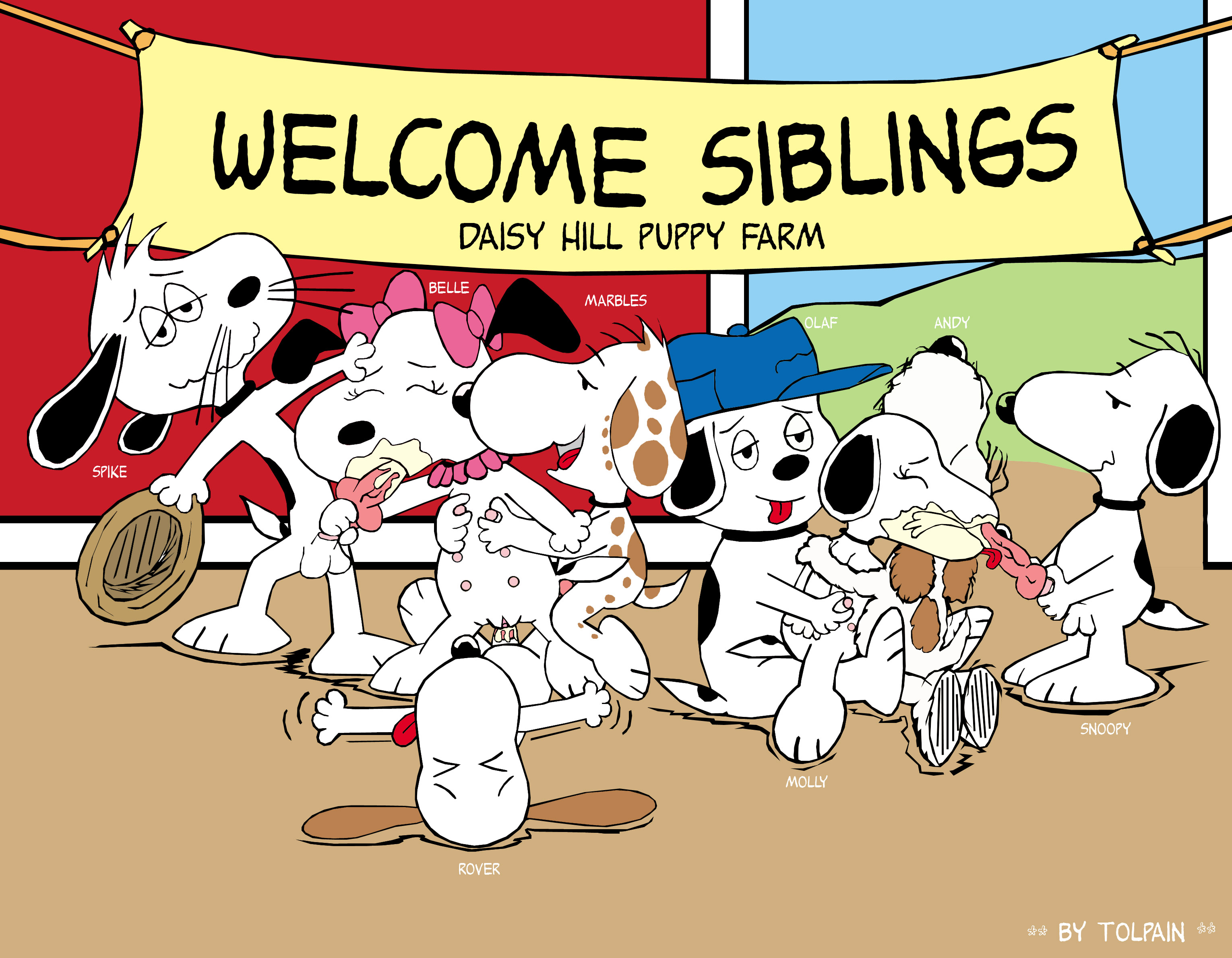 Post 807002: Andy Belle Marbles Molly Olaf Peanuts Rover Snoopy Snoopys_Siblings  Spike Tolpain