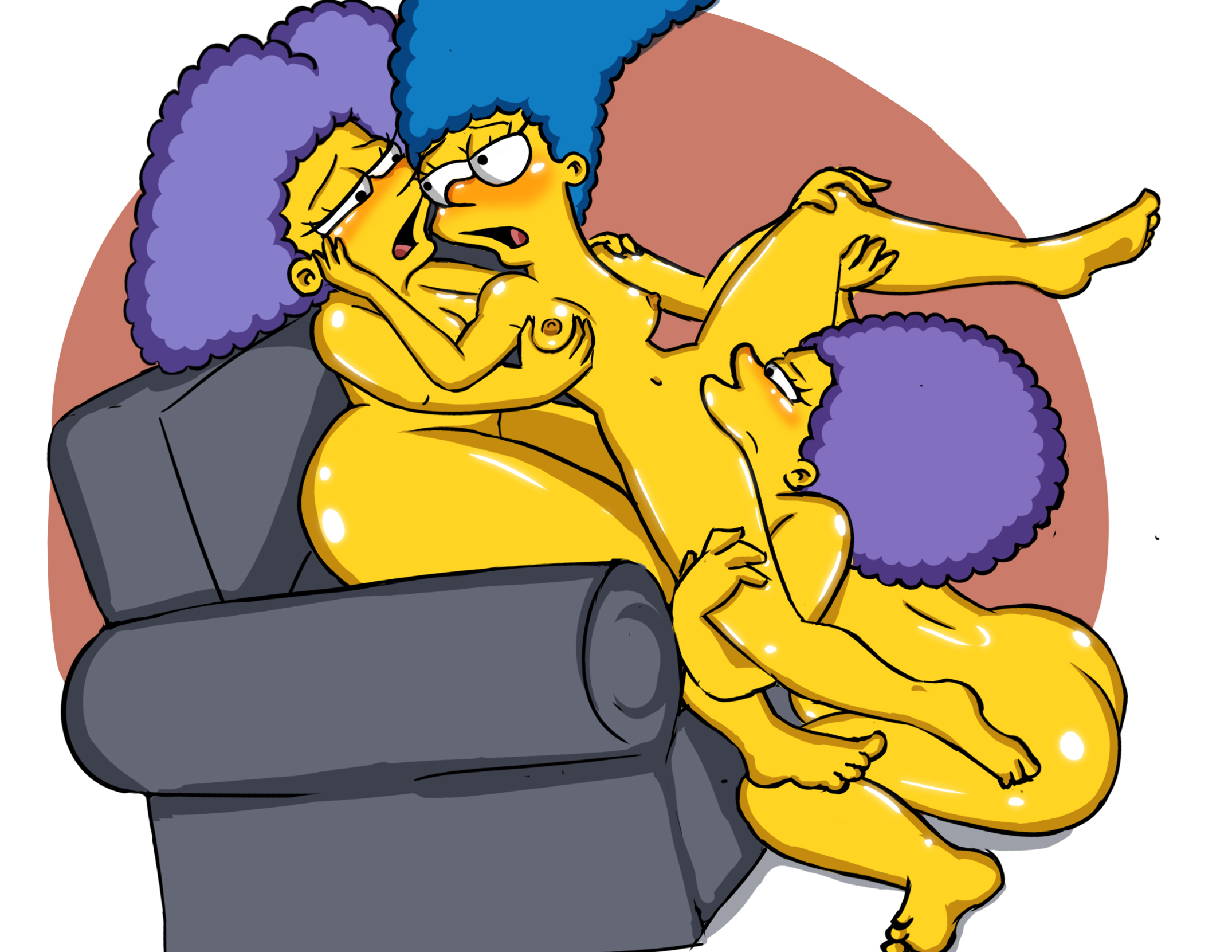 Disgruntled_Elemental Marge_Simpson Patty_Bouvier Selma_Bouvier The_Simpsons