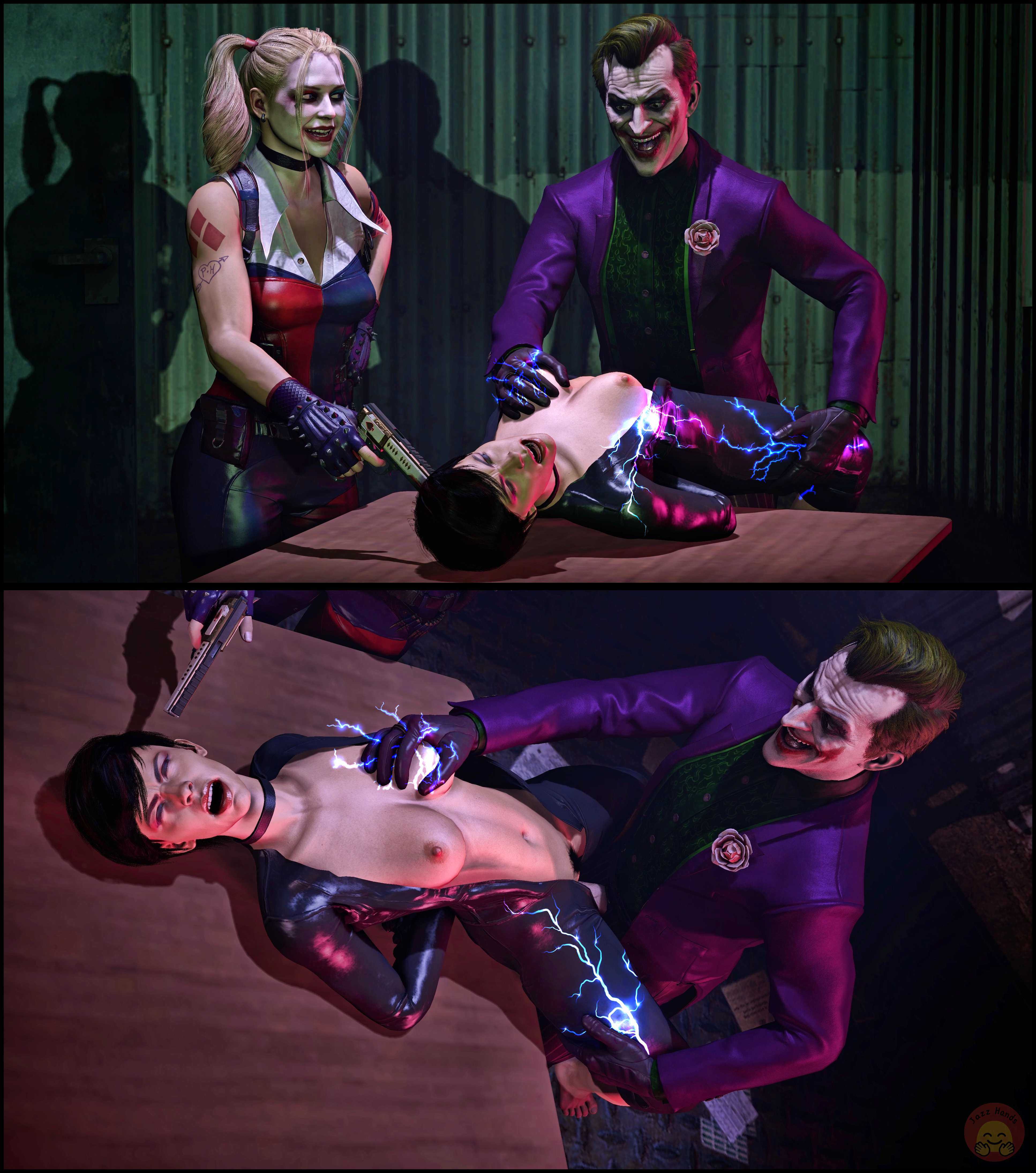 Post 3895209: Batman_(series) Cassie_Cage Catwoman cosplay crossover DC  Harley_Quinn jazzhands Joker Mortal_Kombat Selina_Kyle Source_Filmmaker