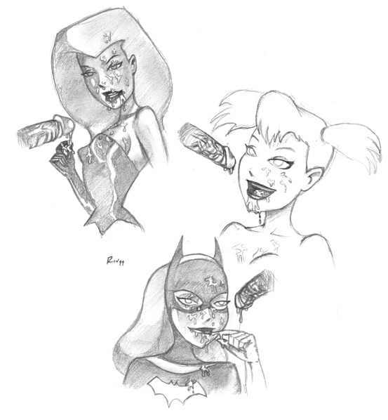 Barbara_Gordon Batgirl Batman:_The_Animated_Series Batman_(series) DC DCAU Harley_Quinn Miravi Poison_Ivy