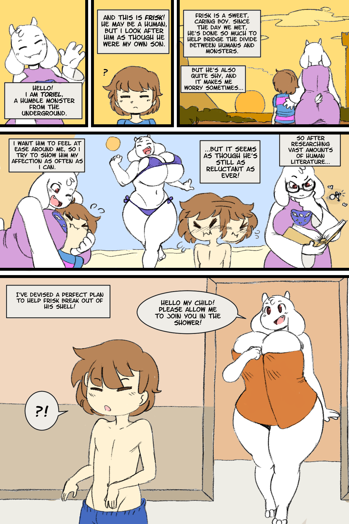 Post Angstrom Comic Edit Frisk Toriel Undertale