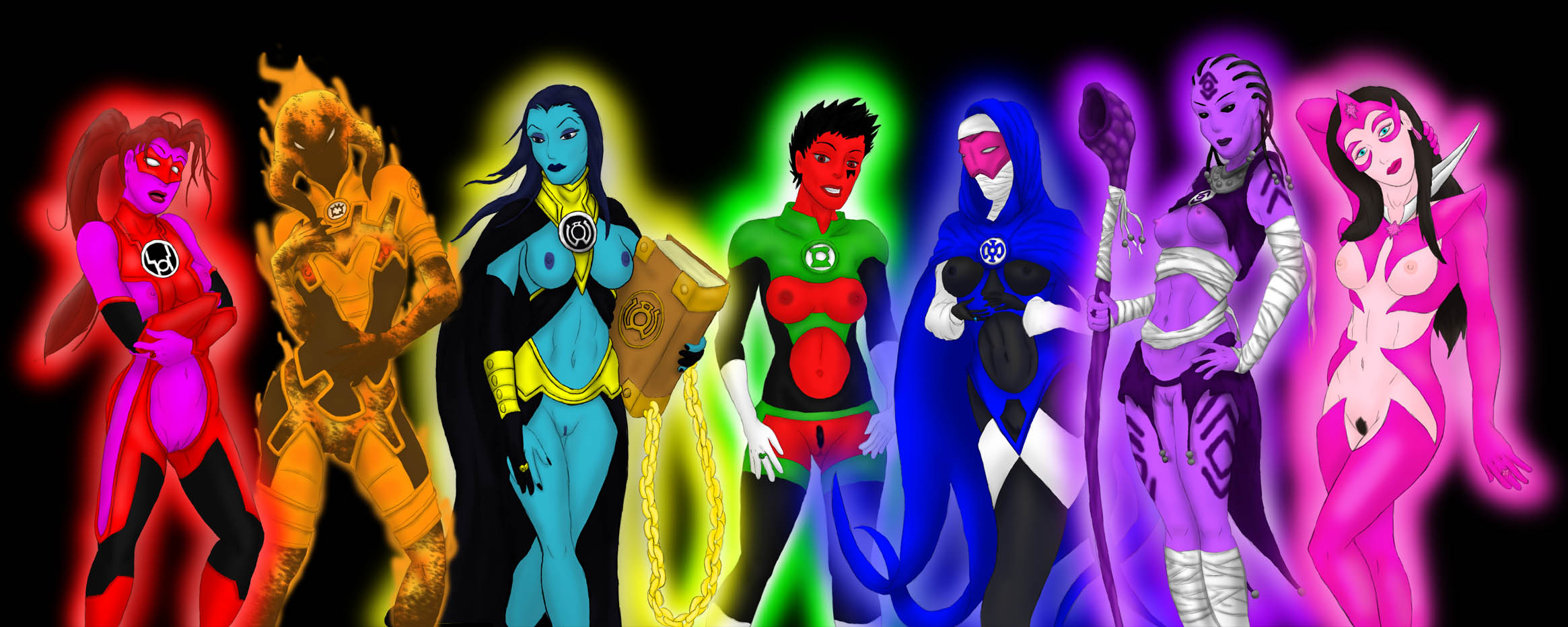 Carol_Ferris DC Green_Lantern Green_Lantern_(series) Green_Lantern_Corps Indigo-1 Indigo_Tribe Laira Lyssa_Drak Orange_Lantern_Corps Red_Lantern_Corps Sinestro_Corps Soranik_Natu Star_Sapphire red_lantern