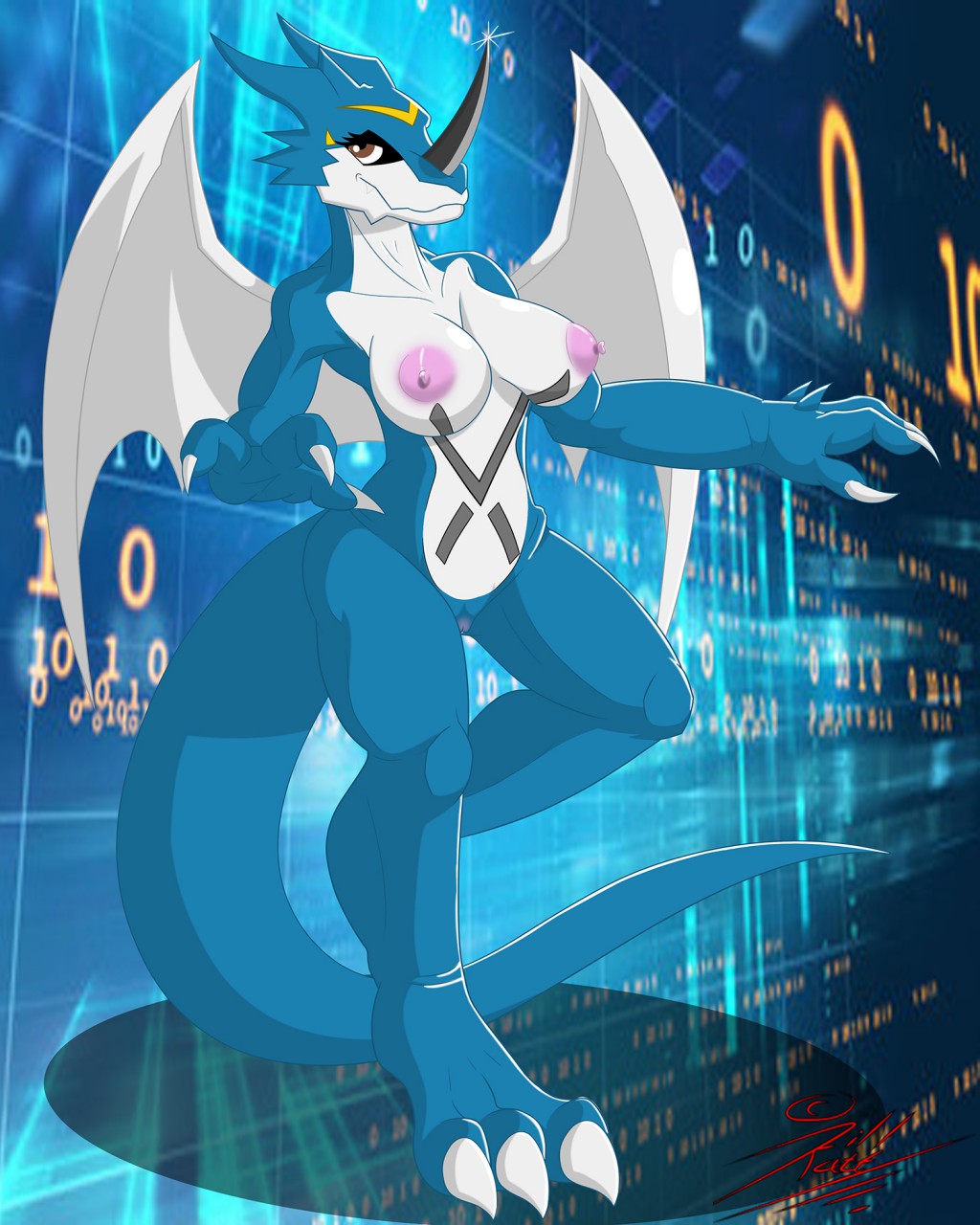 Digimon Digimon_Adventure_02 ExVeemon Rule_63 killkatt