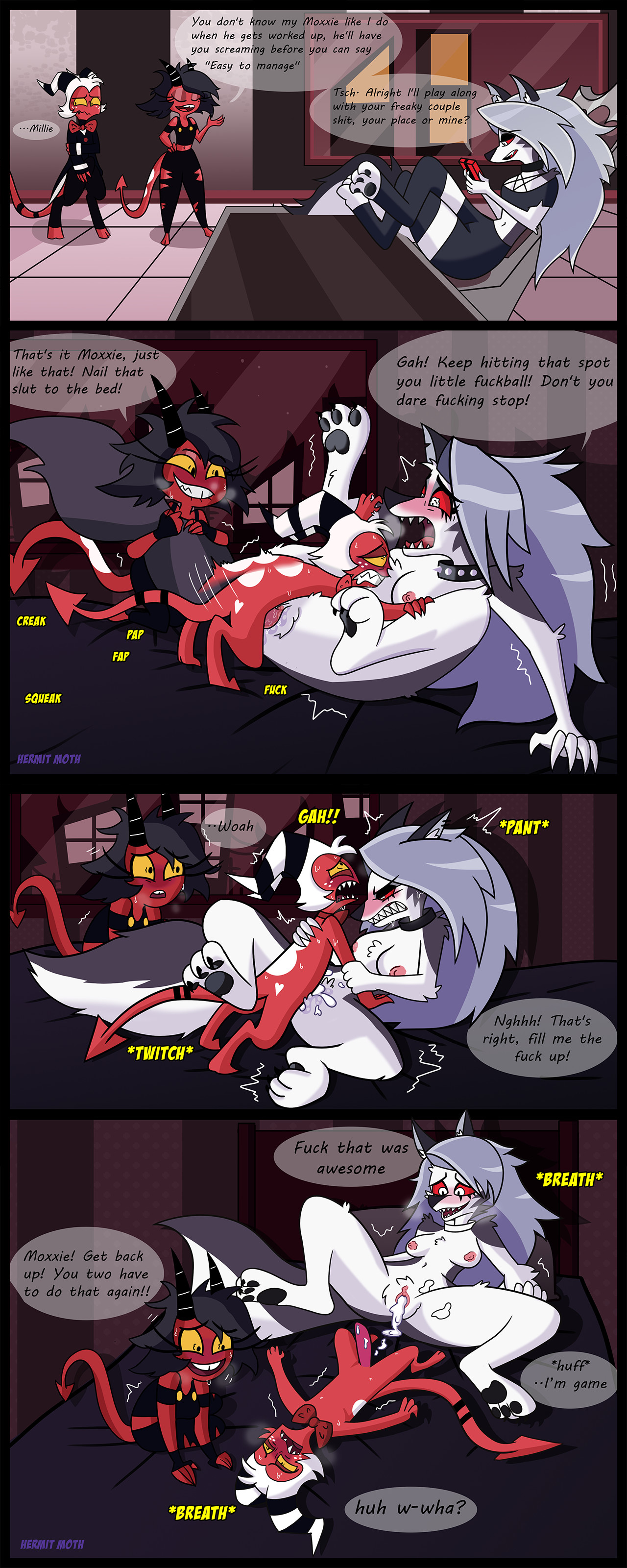 Post 3954432 Comic Hellhound Helluva Boss Hermitmoth Imp Loona Millie