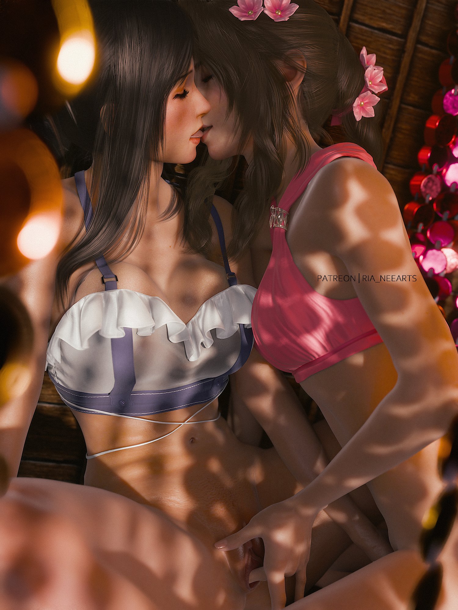 Aerith_Gainsborough Final_Fantasy_(series) Final_Fantasy_VII Outlast blender nsfw_ria