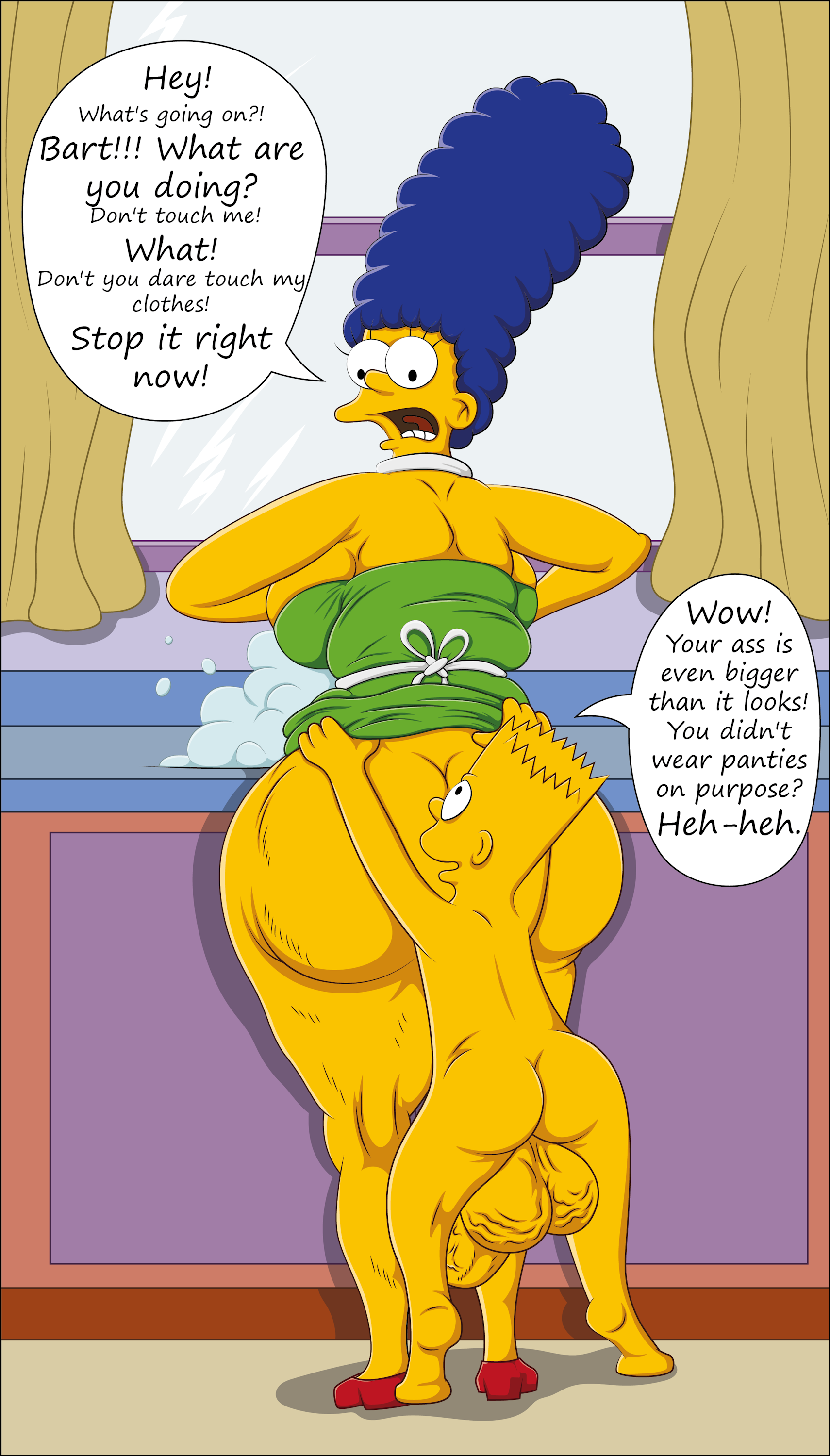 Bart_Simpson Marge_Simpson The_Simpsons bynshy