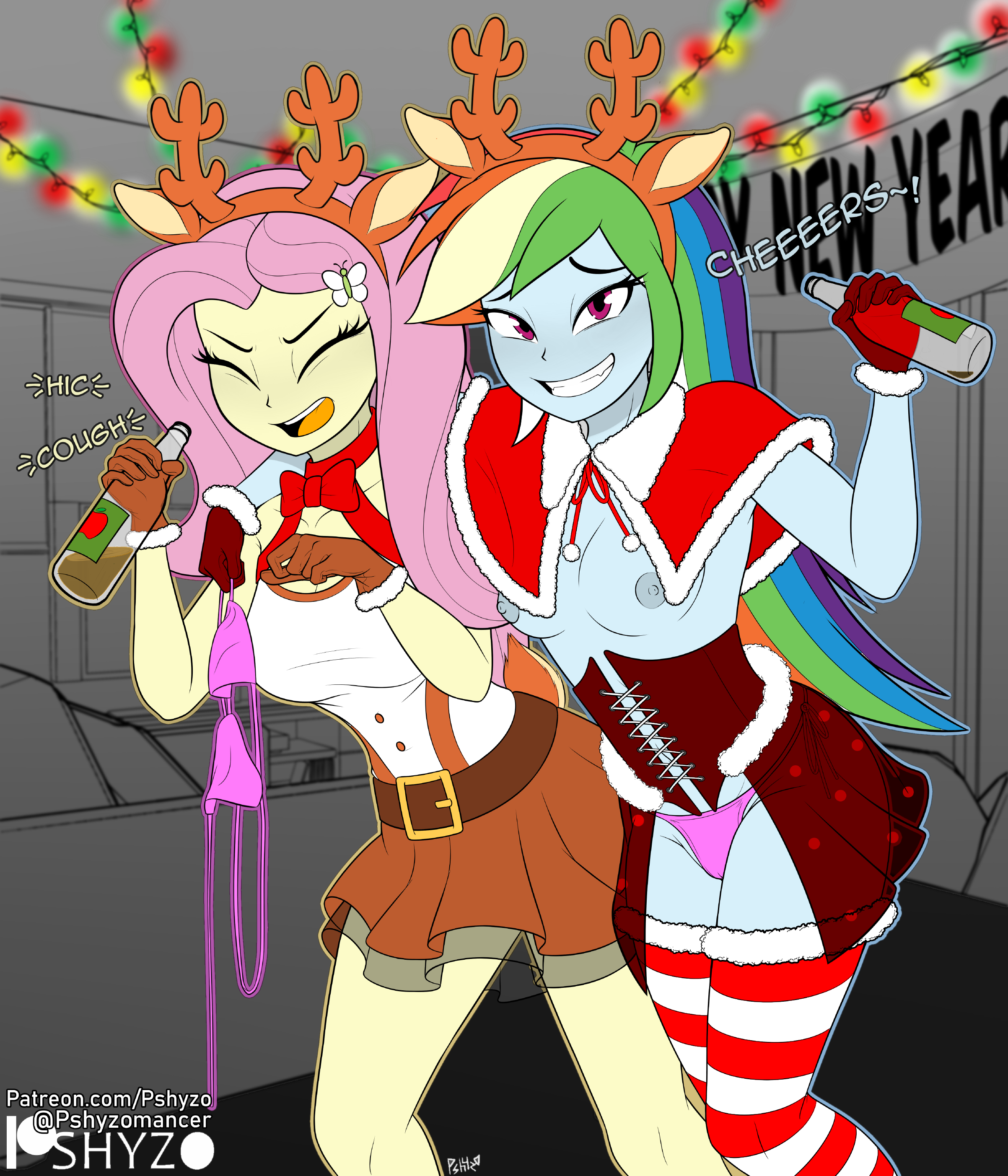 Christmas Equestria_Girls Fluttershy Friendship_is_Magic My_Little_Pony Pshyzo Rainbow_Dash