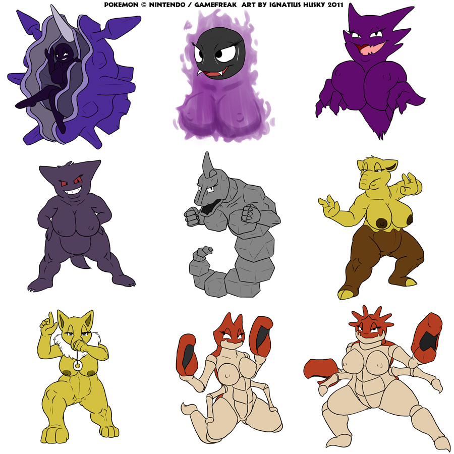 Cloyster Drowzee Gastly Gengar Haunter Hypno Ignatius_Husky Kingler Krabby Onix Porkyman