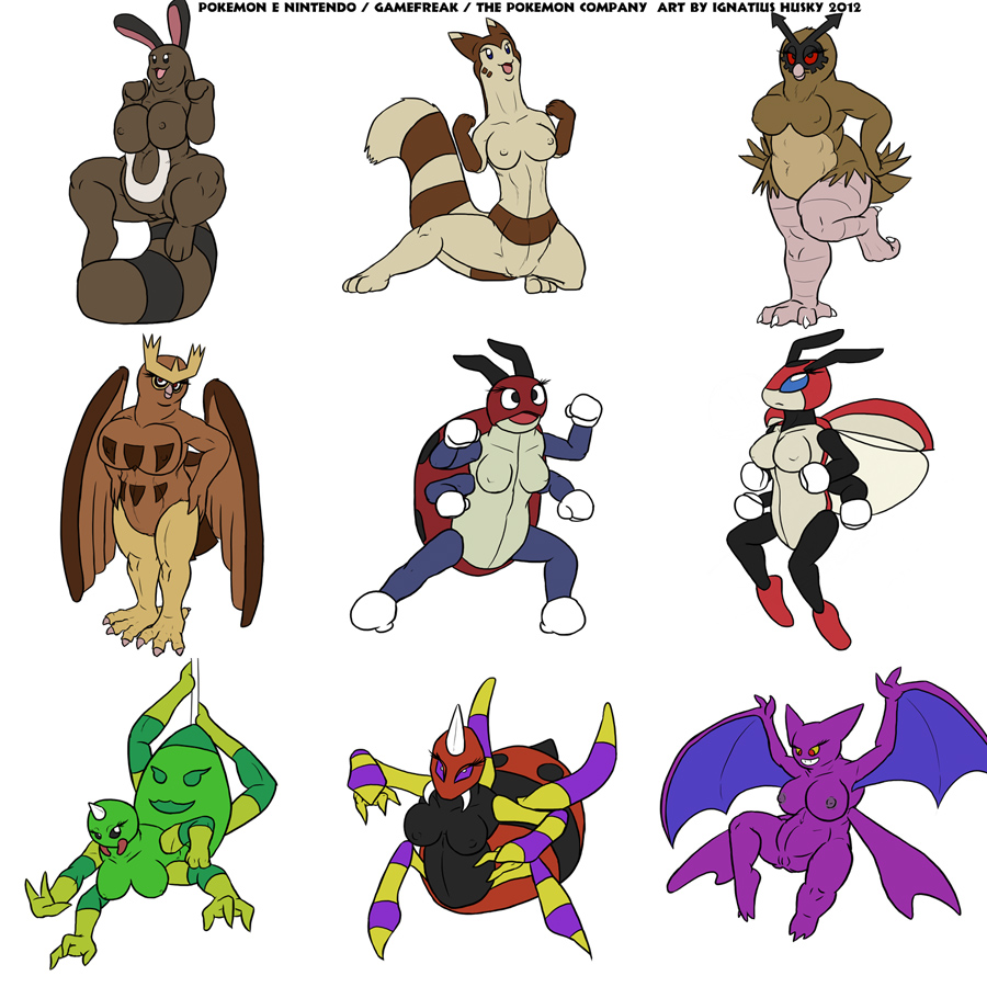 Ariados Crobat Furret Hoothoot Ignatius_Husky Ledian Ledyba Noctowl Porkyman Sentret Spinarak