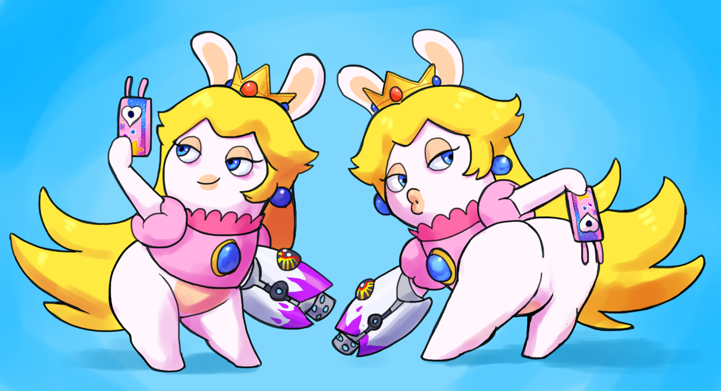 Mario_+_Rabbids_Kingdom_Battle Outta_Sync Princess_Peach Rabbid Rabbid_Peach Raving_Rabbids Super_Mario_Bros. cosplay crossover