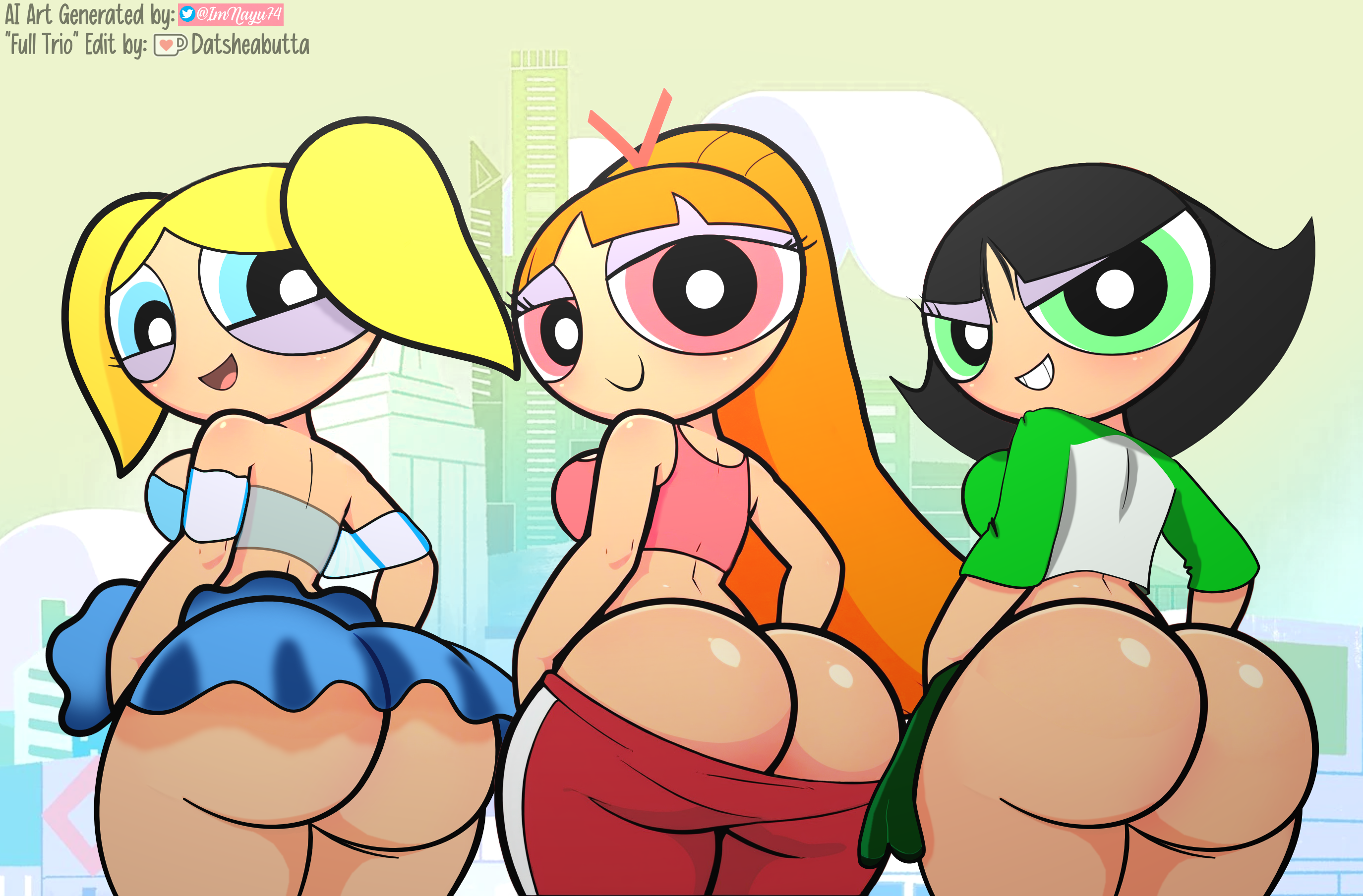 AI-generated Blossom Bubbles Buttercup DatSheaButta Im_Nayu74 Powerpuff_Girls edit