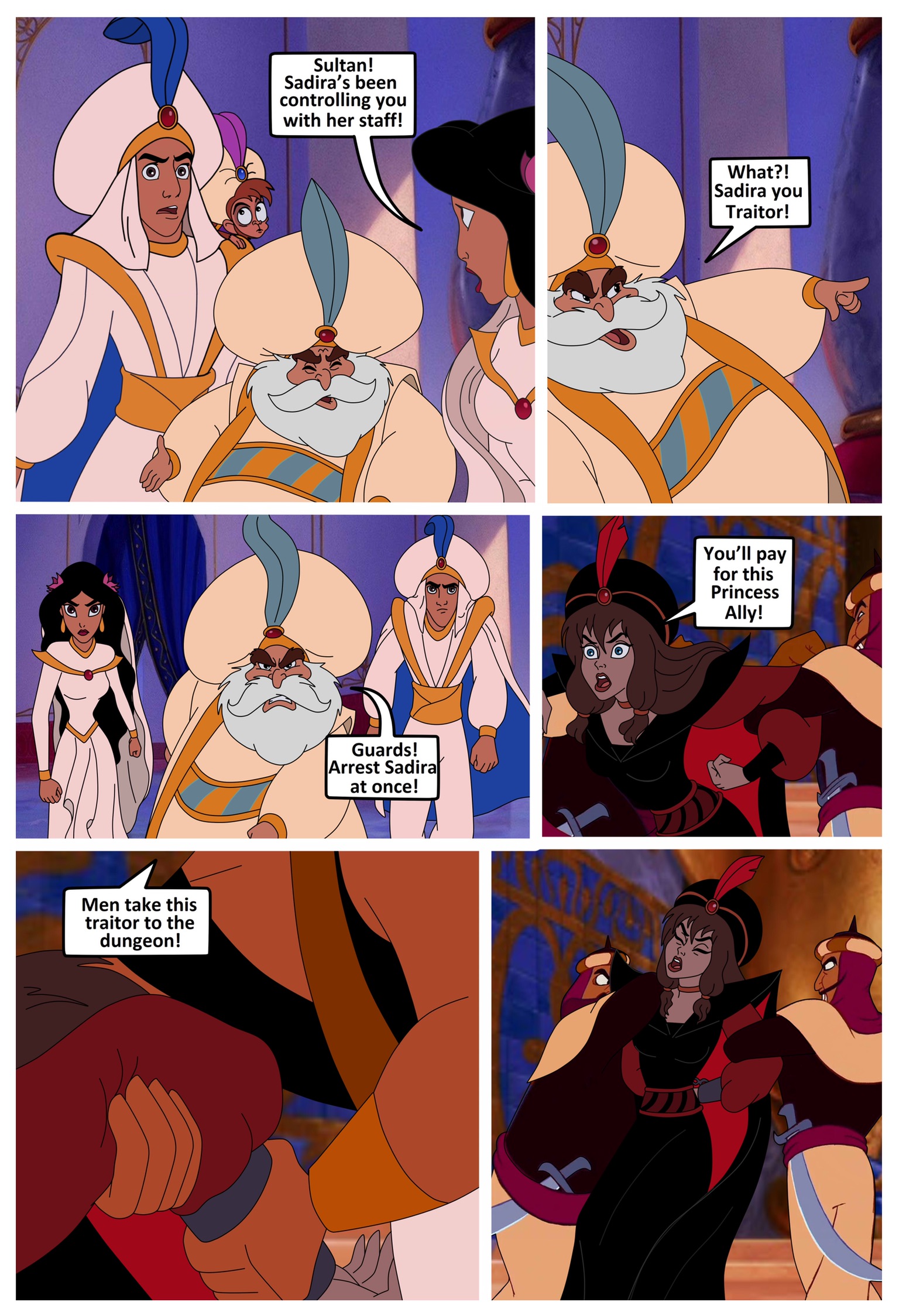 Abu Aladdin Aladdin_(series) Jasmine Sadira The_Sultan comic