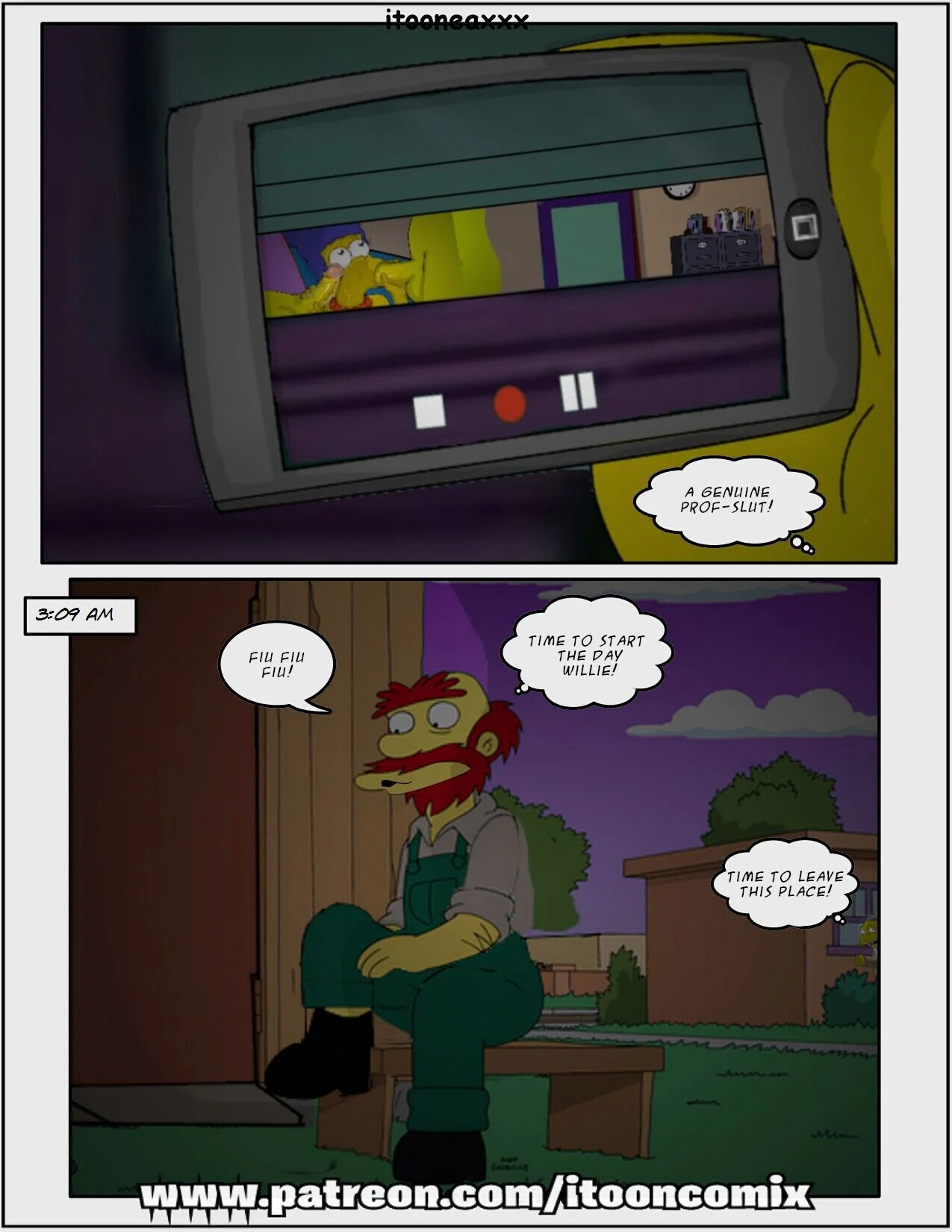 Post 4799545 Comic Groundskeeperwillie Itooneaxxx Margesimpson Moeszyslak Seymourskinner 