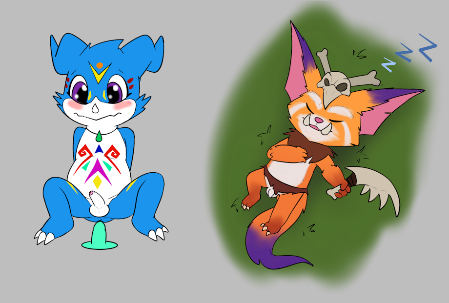 Digimon Gnar League_of_Legends TribalDragon Veemon crossover yordle