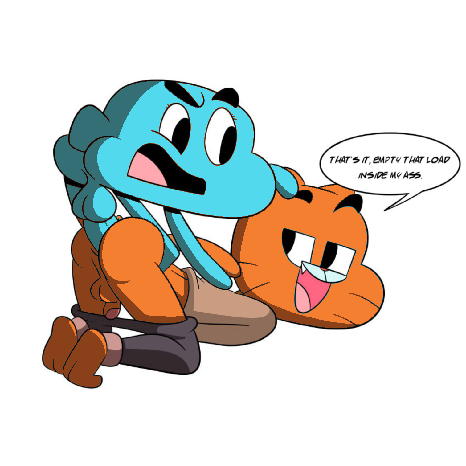 Yaoi pinup darwin watterson+gumball watterson