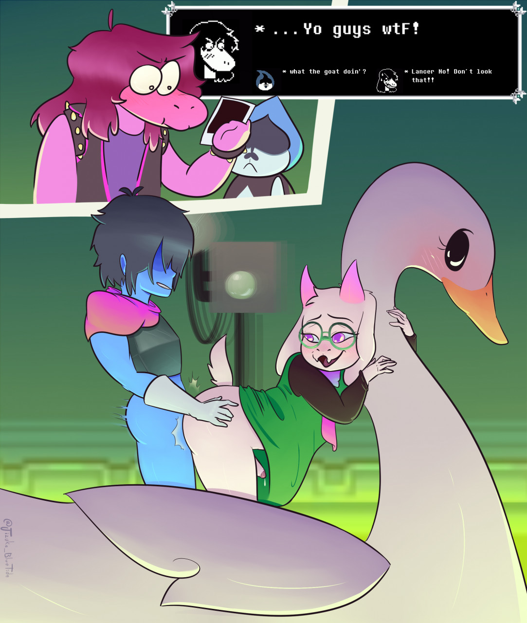 Post 4734745 Deltarune Jizukebluetide Krisdreemurr Lancer Ralsei Susie 1912