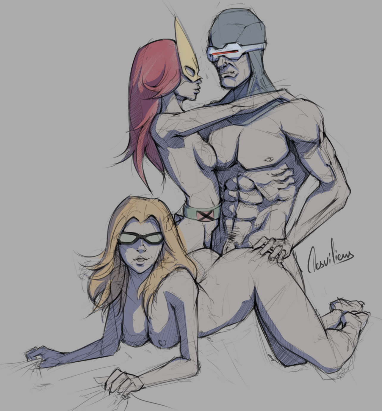 Cyclops Emma_Frost Jean_Grey Marvel Marvel_Girl X-Men desviliens