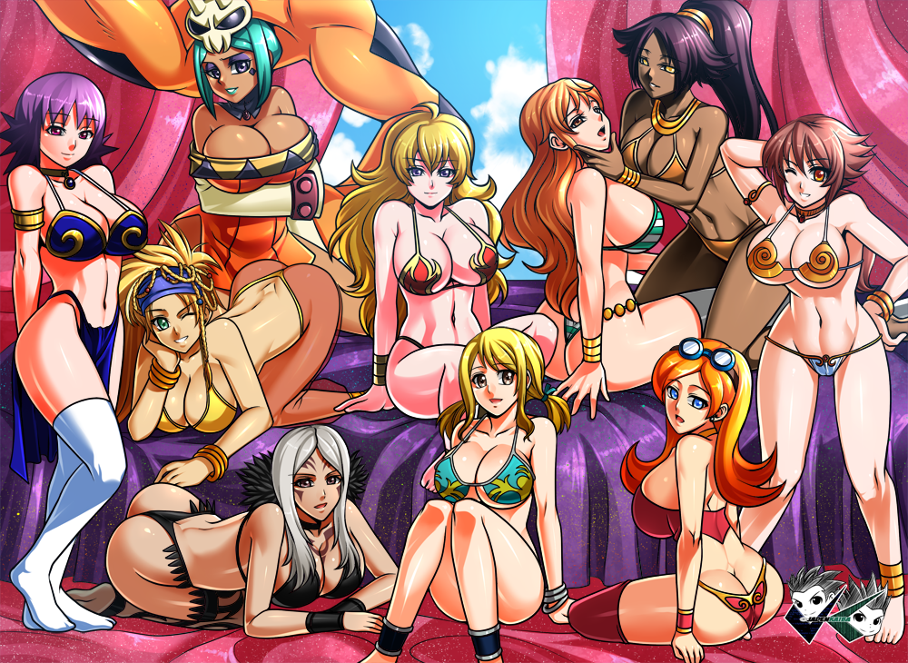 Aversa Bleach Cerebella Fairy_Tail Final_Fantasy_(series) Final_Fantasy_X-2 Fire_Emblem Fire_Emblem_Awakening Lucy_Heartfilia Mona Nami One_Piece Porkyman Professor_Philena_Ivy RWBY Rikku Skullgirls Vice-Versa WarioWare Yang_Xiao_Long Yoruichi_Shihoin crossover jadenkaiba