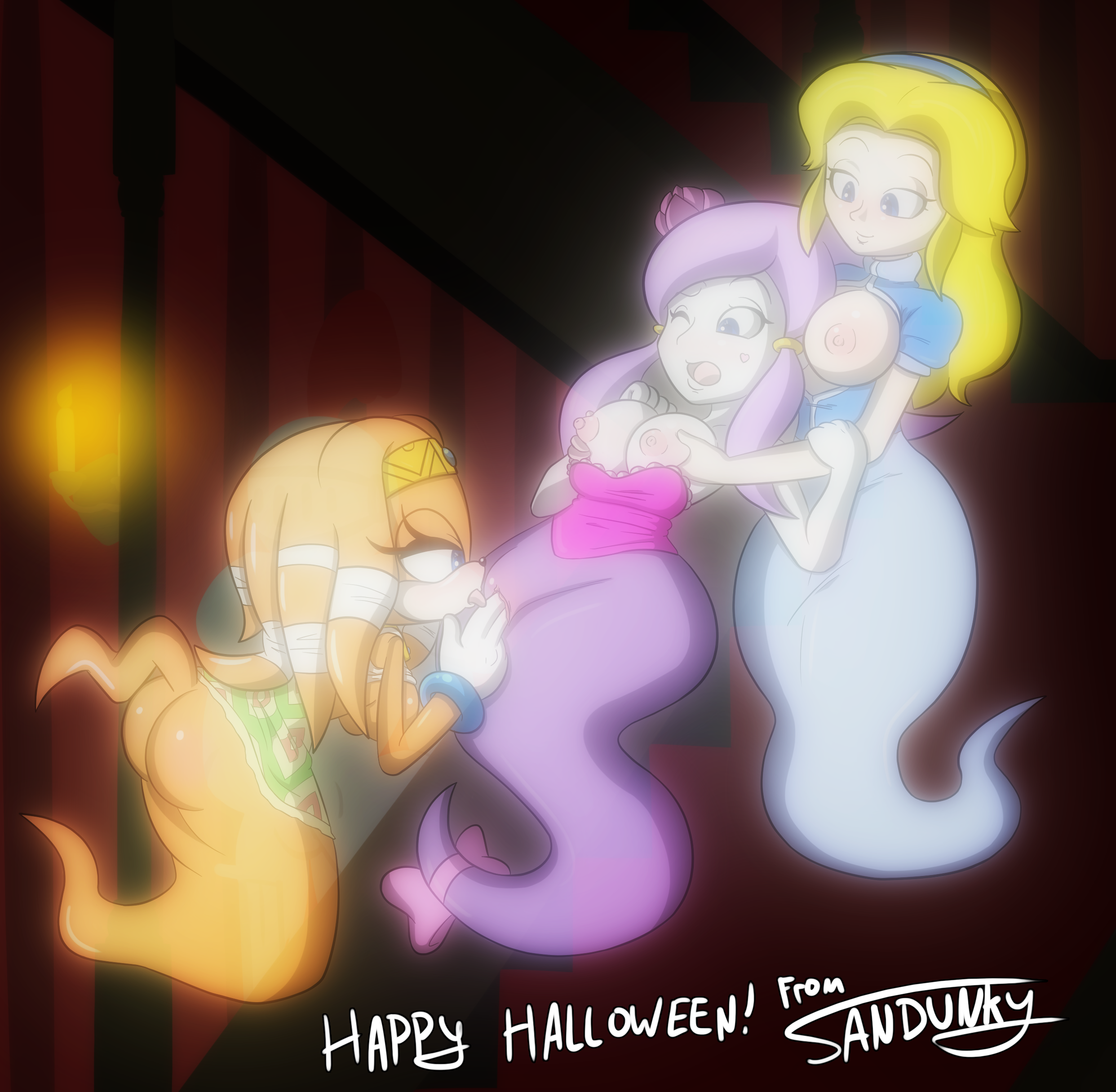 Ghost_Girl Halloween Lah Maria_Robotnik Sandunky Sonic_the_Hedgehog_(series) Tikal_the_Echidna