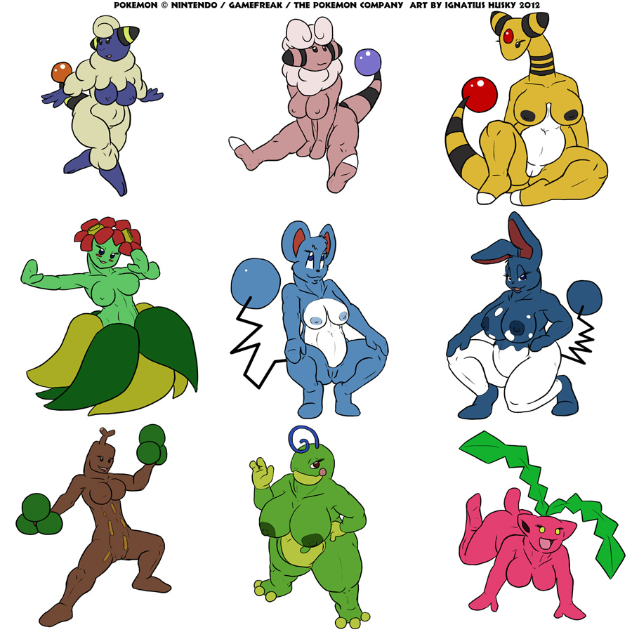 Ampharos Azumarill Bellossom Flaaffy Hoppip Ignatius_Husky Mareep Marill Politoed Porkyman Sudowoodo