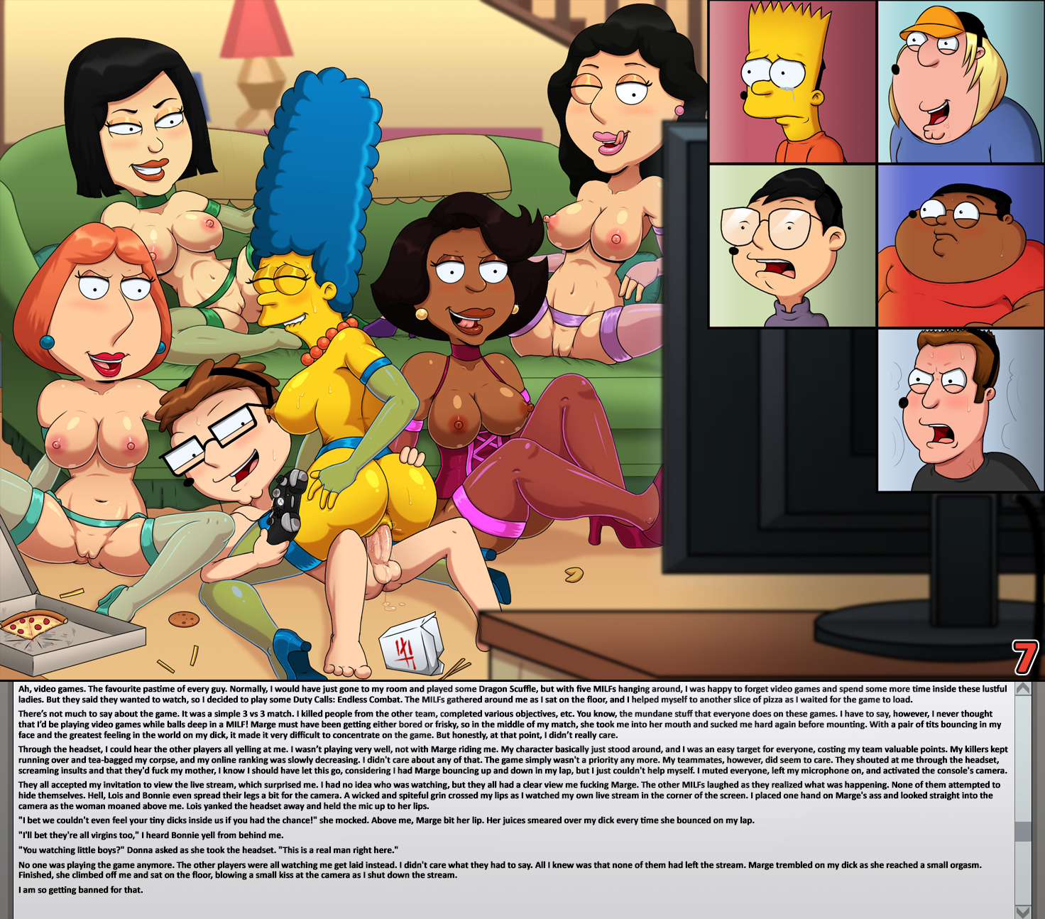 Post 2287307: American_Dad Bart_Simpson Bonnie_Swanson Chris_Griffin  Cleveland_Brown_Jr. crossover Donna_Tubbs Family_Guy Hiko_Yoshida  Kevin_Swanson Lois_Griffin Marge_Simpson slappyfrog Steve_Smith  The_Cleveland_Show The_Simpsons Toshi_Yoshida