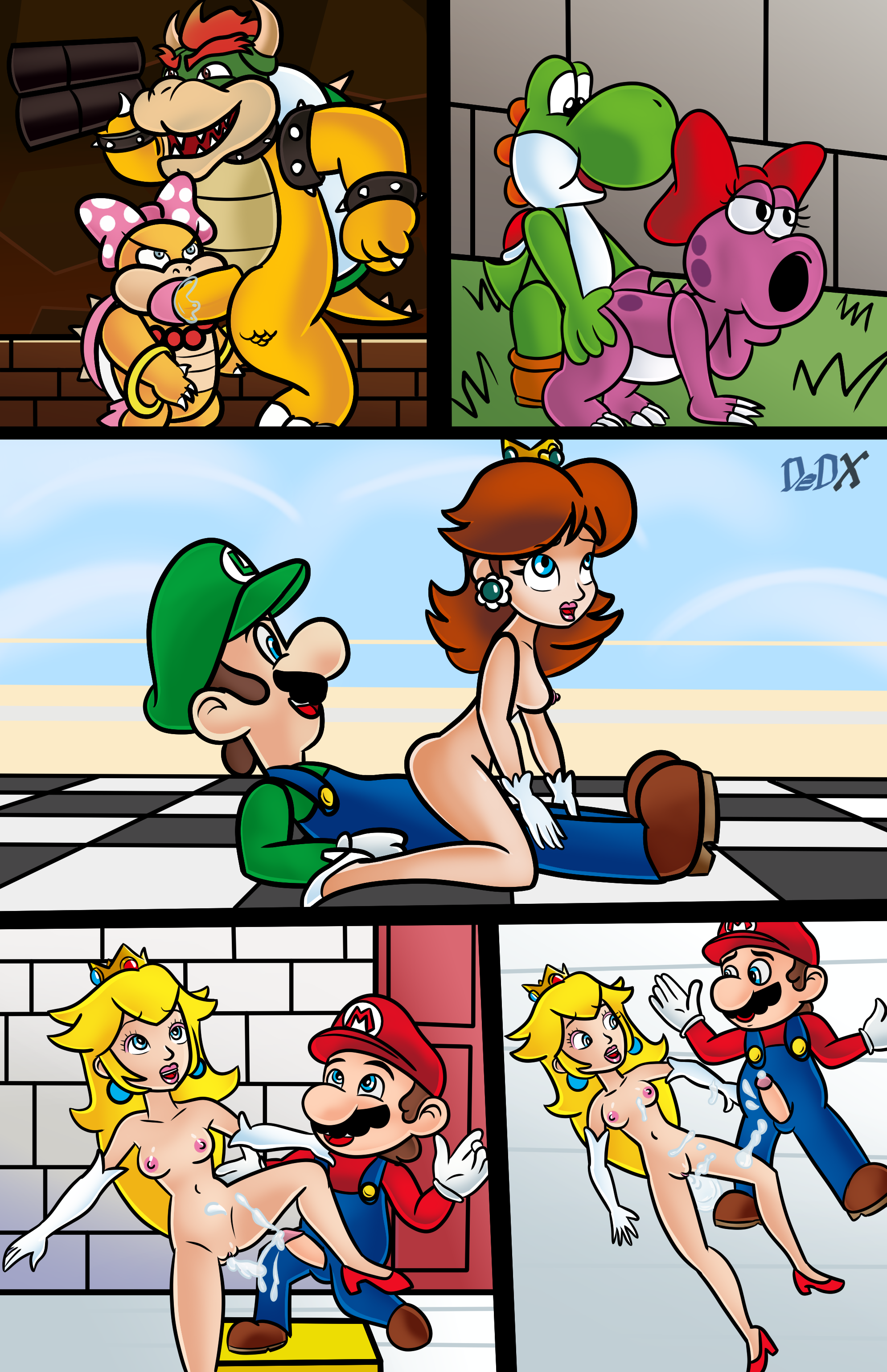 Birdo Bowser DeDX Koopa Koopa_Troopa Koopalings Luigi Mario Princess_Daisy Princess_Peach Super_Mario_Bros. Wendy_O._Koopa comic