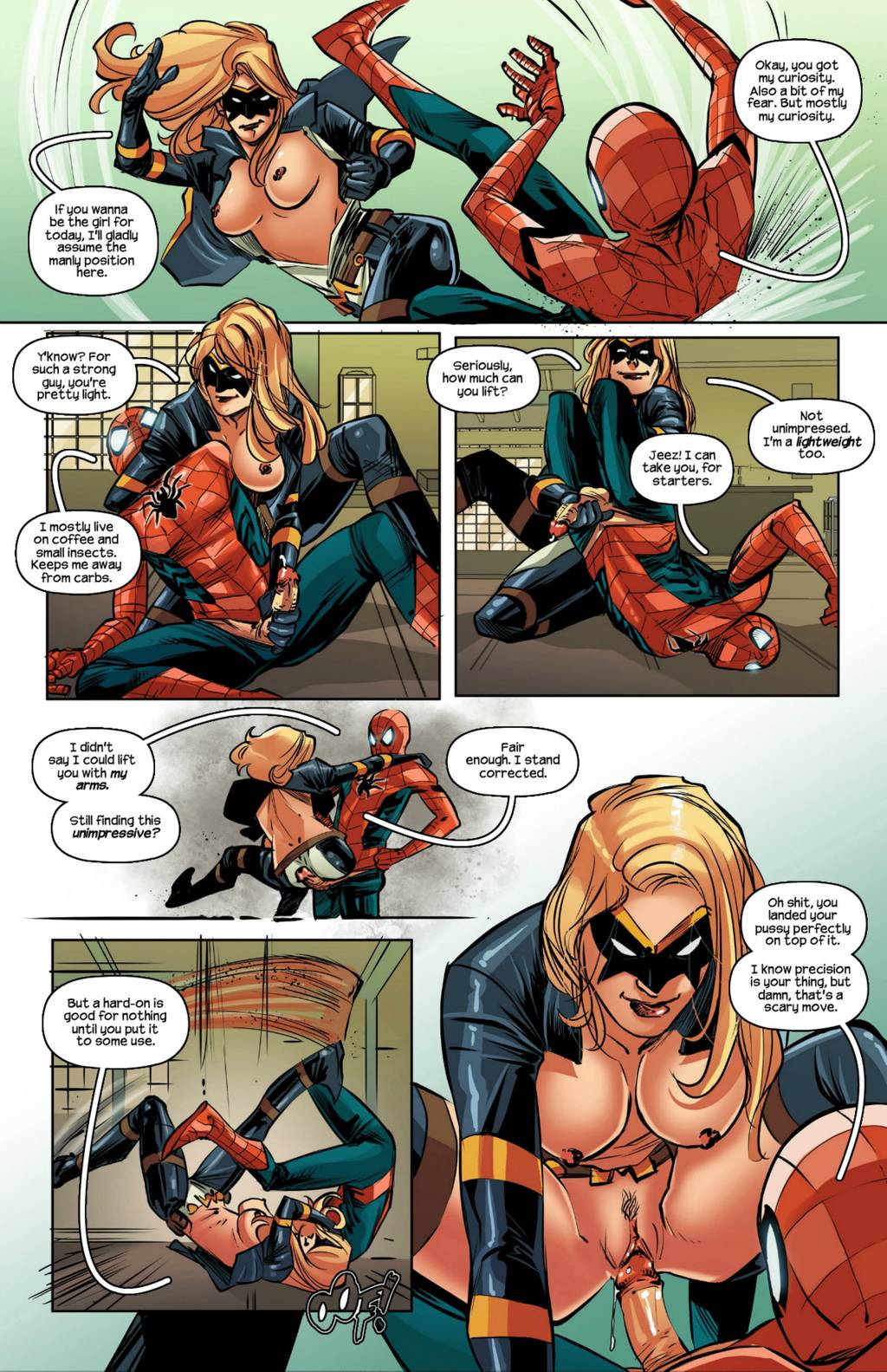 Bayushix Bobbi_Morse Marvel Mockingbird Peter_Parker Spider-Man comic tracyscops