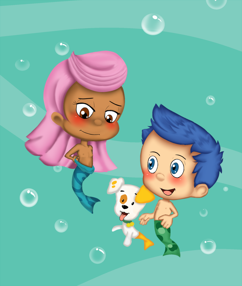 Bubble guppies gil and molly kiss