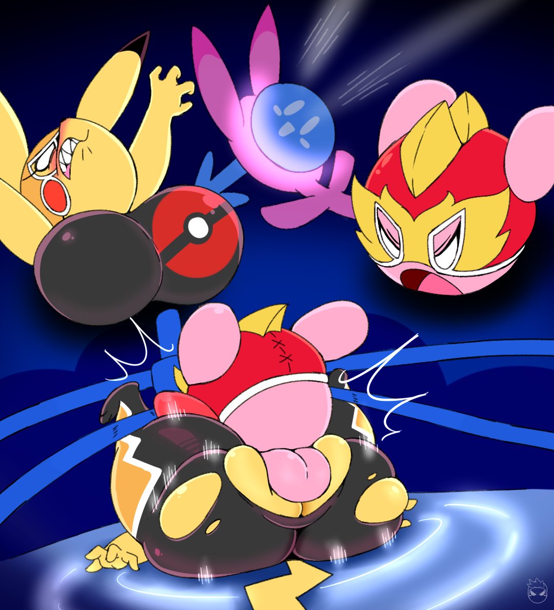 Post 4415649 Cosplaypikachu Crossover Kirbot12 Kirby Kirbyseries Pikachu Pikachulibre Porkyman