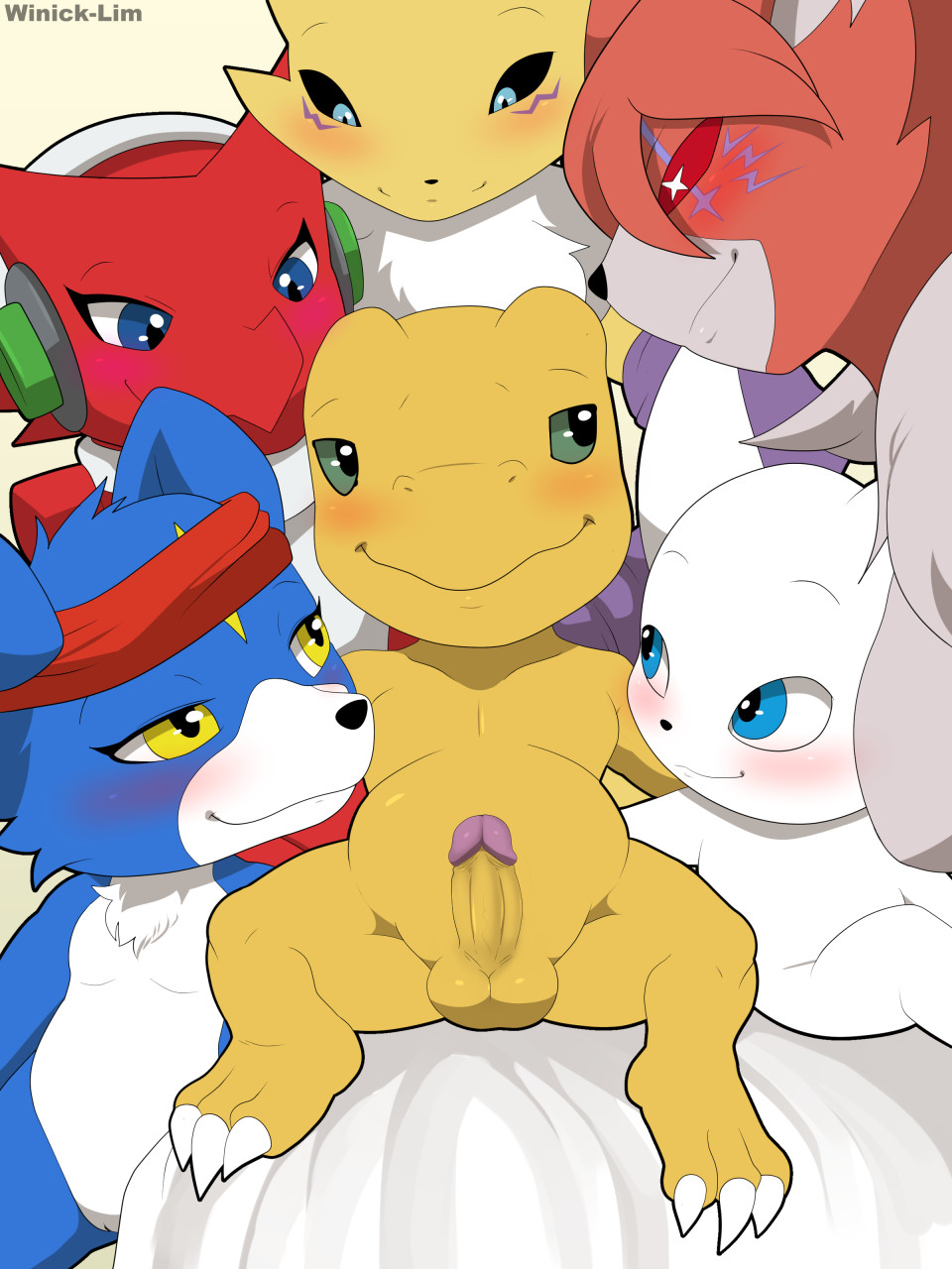 Agumon Digimon Gaomon Gatomon Renamon Shoutmon Winick-Lim