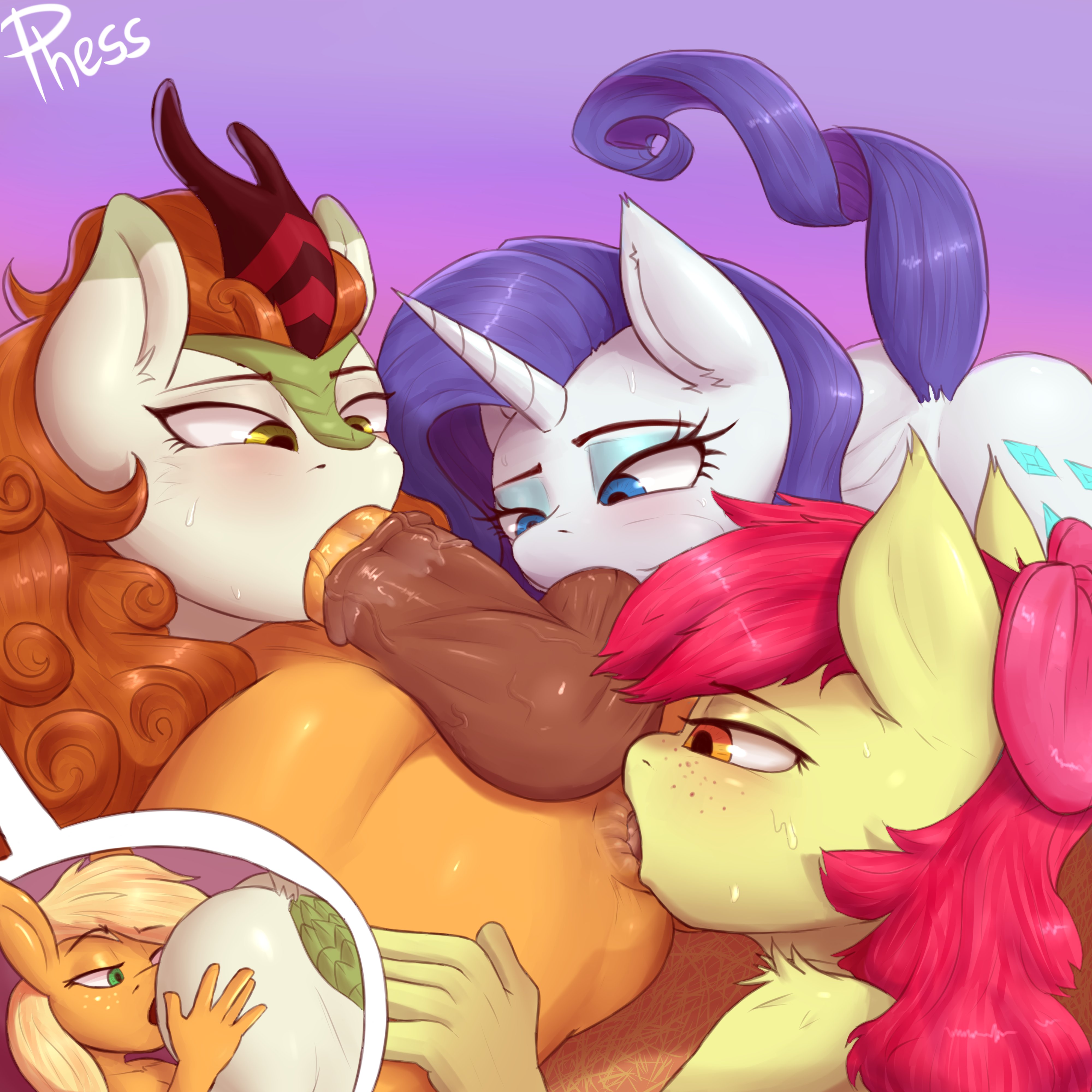 Apple_Bloom Applejack Autumn_Blaze Cutie_Mark_Crusaders Friendship_is_Magic My_Little_Pony Rarity phess