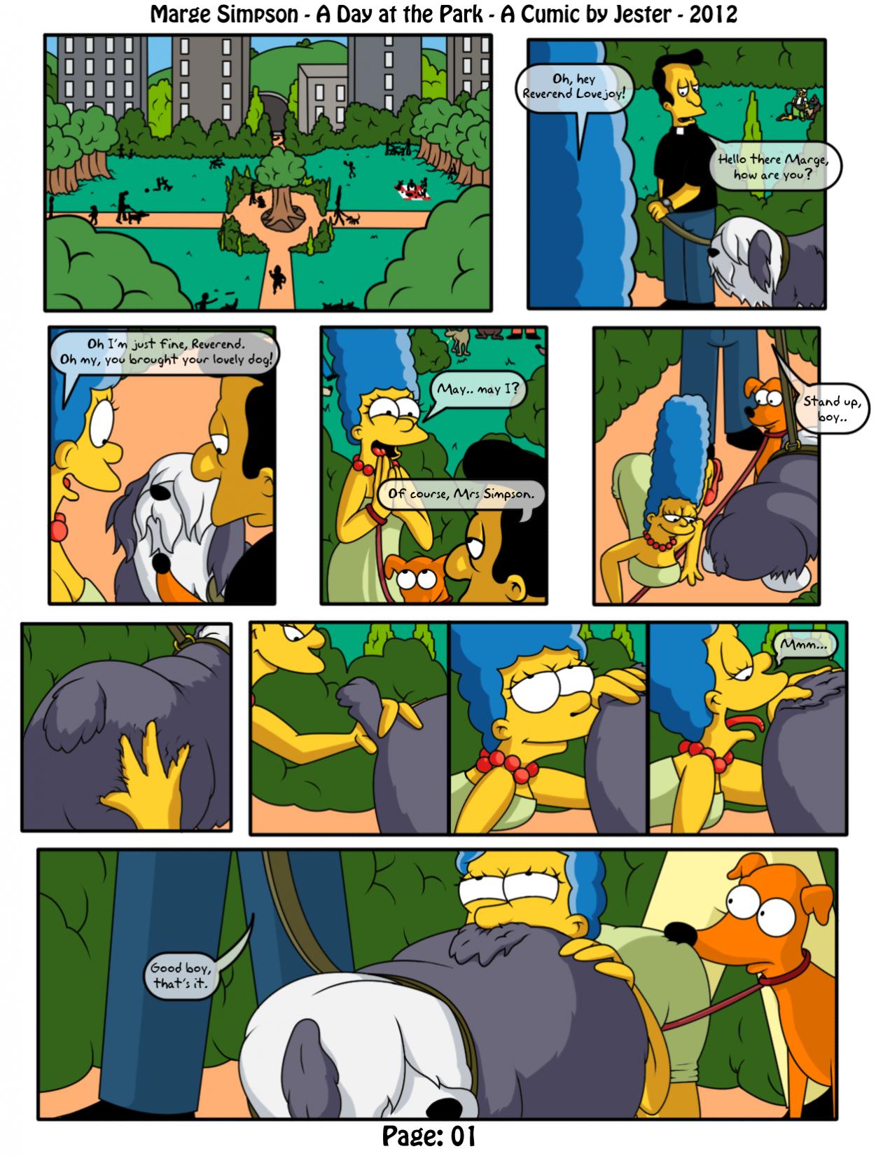 Marge simpson a day at the park porn comic